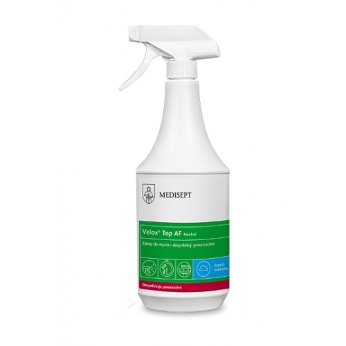 Płyn Medisept Velox Top AF neutral spray do mycia i dezynfekcji powierzchni 1L